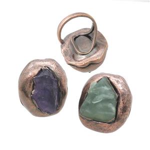 Fluorite Ring Antique Red, approx 28-33mm, 18mm dia
