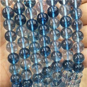 Blue Crystal Glass Beads Smooth Round, approx 10mm dia