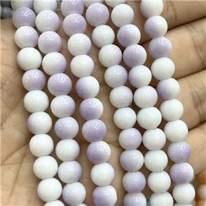 Ceramic Glass Beads Smooth Round Purple, approx 8mm dia