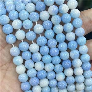 Blue Ceramic Glass Beads Smooth Round, approx 8mm dia
