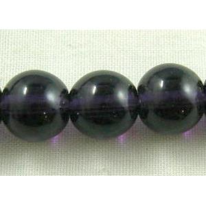 Round  Deep Purple Glass Bead, 8mm dia, 44pcs per st