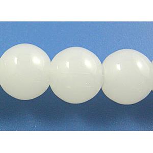 round Glass Beads, Milk White, 10mm dia, 30pcs per st