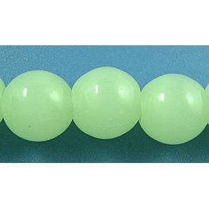 Round Green Glass Bead, 10mm dia, 30pcs per st