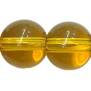 round Crystal Glass Beads, golden, 18mm dia, 18pcs per st