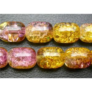 Crackle Oval Glass Beads, 12x16mm, 50pcs per st