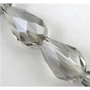 chinese crystal glass bead, faceted teardrop, approx 12x18mm