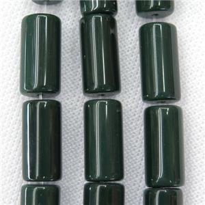darkgreen Jadeite Glass tube beads, approx 10x20mm