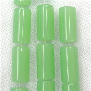 springgreen Jadeite Glass tube beads, approx 10x20mm