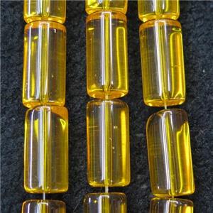 gold Crystal Glass tube beads, approx 10x20mm