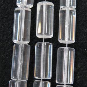 clear Crystal Glass tube beads, approx 10x20mm