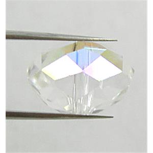 Chinese Crystal Beads, Faceted Rondelle, Clear, 6mm dia, 100pcs per st