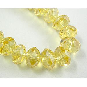 Gold Chinese Crystal Beads, faceted rondelle, 6mm dia, 100pcs per st