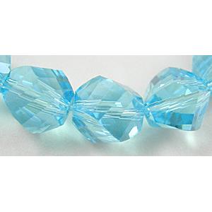 Chinese Crystal Beads, Twist, Aquamrine, 8mm dia