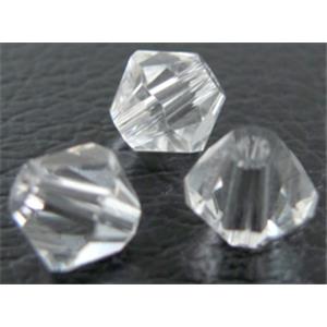 Chinese Crystal Beads, bicone, clear, 6mm