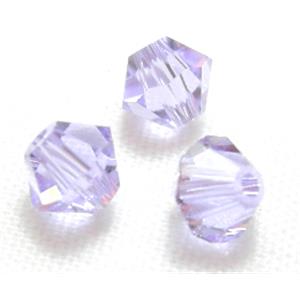 Chinese Crystal Beads, Bicone, Lavender, 4mm