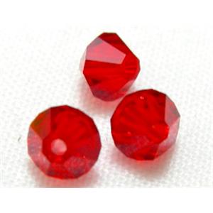 Chinese Crystal Beads, bicone, ruby, 4mm