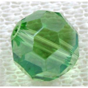 Chinese Crystal Beads, Faceted Round, Green, 10mm dia
