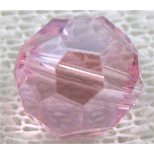 Chinese Crystal Beads, Faceted Round, Pink, 10mm dia