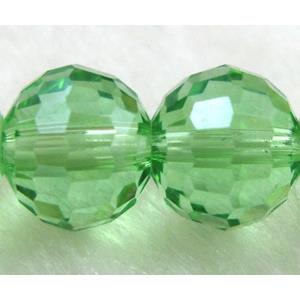 Crystal Glass Beads, 96 faceted round, Green, 12mm dia