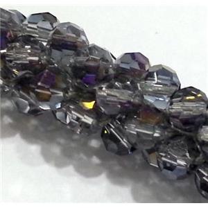 handmade braided chain with chinese crystal glass bead, faceted, approx 4mm bead, 21cm length