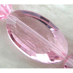 Crystal Glass Beads, faceted, Pink, 13x21mm, 20pcs per st