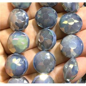 chinese crystal glass bead, faceted circle, approx 14mm dia, 44pcs per st