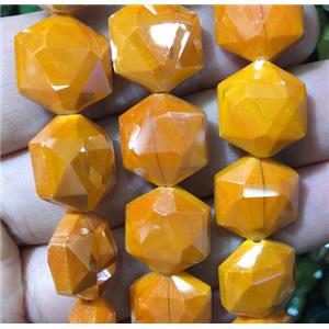 chinese crystal glass bead, faceted Hexagon, approx 14mm dia, 44pcs per st