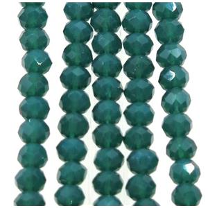 dp.green chinese crystal glass beads, faceted rondelle, approx 2.5x3mm, 150 pcs per st