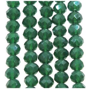green chinese crystal glass beads, faceted rondelle, approx 2.5x3mm, 150 pcs per st