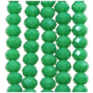 green chinese crystal glass beads, faceted rondelle, approx 2.5x3mm, 150 pcs per st