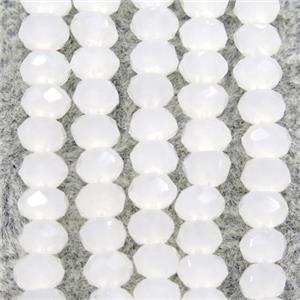 white chinese crystal glass beads, faceted rondelle, approx 2.5x3mm, 150 pcs per st