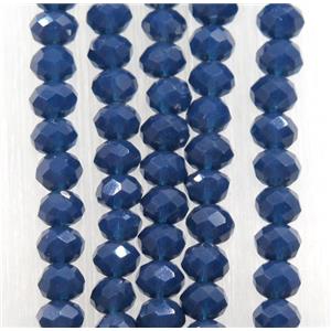 blue chinese crystal glass beads, faceted rondelle, approx 2.5x3mm, 150 pcs per st