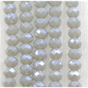 gray chinese crystal glass beads, faceted rondelle, approx 2.5x3mm, 150 pcs per st