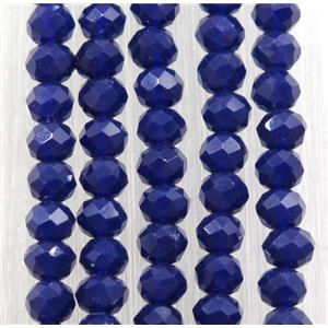 dark blue chinese crystal glass beads, faceted rondelle, approx 2.5x3mm, 150 pcs per st