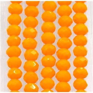 orange chinese crystal glass beads, faceted rondelle, approx 2.5x3mm, 150 pcs per st