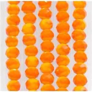 orange chinese crystal glass beads, faceted rondelle, approx 2.5x3mm, 150 pcs per st