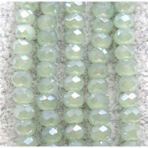 chinese crystal glass beads, faceted rondelle, AB-color electroplated, approx 2.5x3mm, 150 pcs per st