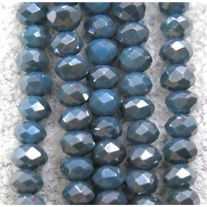 grayblue chinese crystal glass beads, faceted rondelle, AB-color electroplated, approx 2.5x3mm, 150 pcs per st
