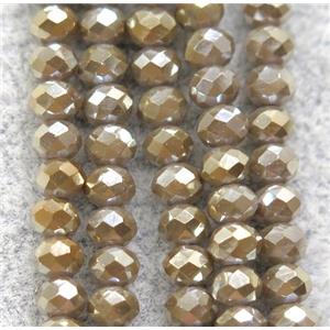 chinese crystal glass beads, faceted rondelle, AB-color electroplated, approx 2.5x3mm, 150 pcs per st