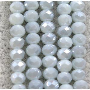 chinese crystal glass beads, faceted rondelle, bluegray, electroplated, approx 2.5x3mm, 150 pcs per st