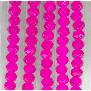 hotpink chinese crystal glass beads, faceted rondelle, approx 2.5x3mm, 150 pcs per st