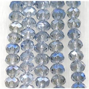chinese crystal glass bead, faceted rondelle, gray blue, approx 2.5x3mm, 150 pcs per st