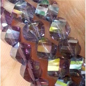 Chinese crystal glass bead, swiring cut, lavender AB color, approx 4mm dia, 150pcs per st
