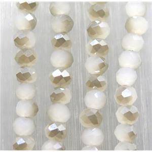 chinese Jadeite Glass beads, faceted rondelle, approx 2.5x3mm, 150 pcs per st