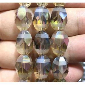 chinese crystal glass beads, faceted barrel, approx 10x14mm, 50pcs per st