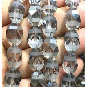 clear chinese crystal glass beads, faceted barrel, approx 10x14mm, 50pcs per st