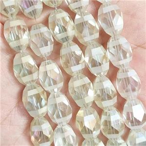 lt.yellow chinese crystal glass beads, faceted barrel, approx 10x14mm, 50pcs per st