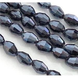 Chinese Crystal Glass Beads, faceted barrel, 6x8mm, 72pcs per st