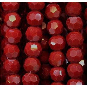 Chinese crystal glass bead, faceted round, approx 4mm dia, 100pcs per st