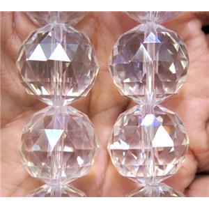 chinese crystal glass bead, faceted round, approx 15mm dia, 15pcs per st